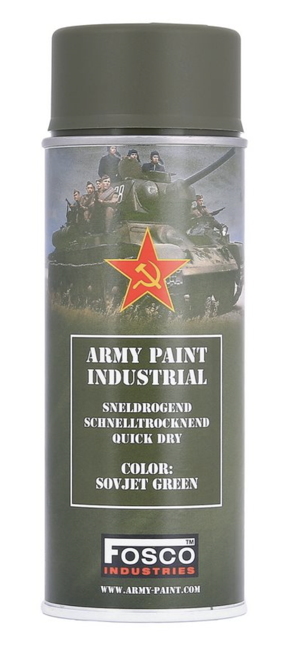 Фарба маскувальна, професійна (НАТО) FOSCO ARMY PAINT 400 ml - Sovjet Green (Радянський Зелений)