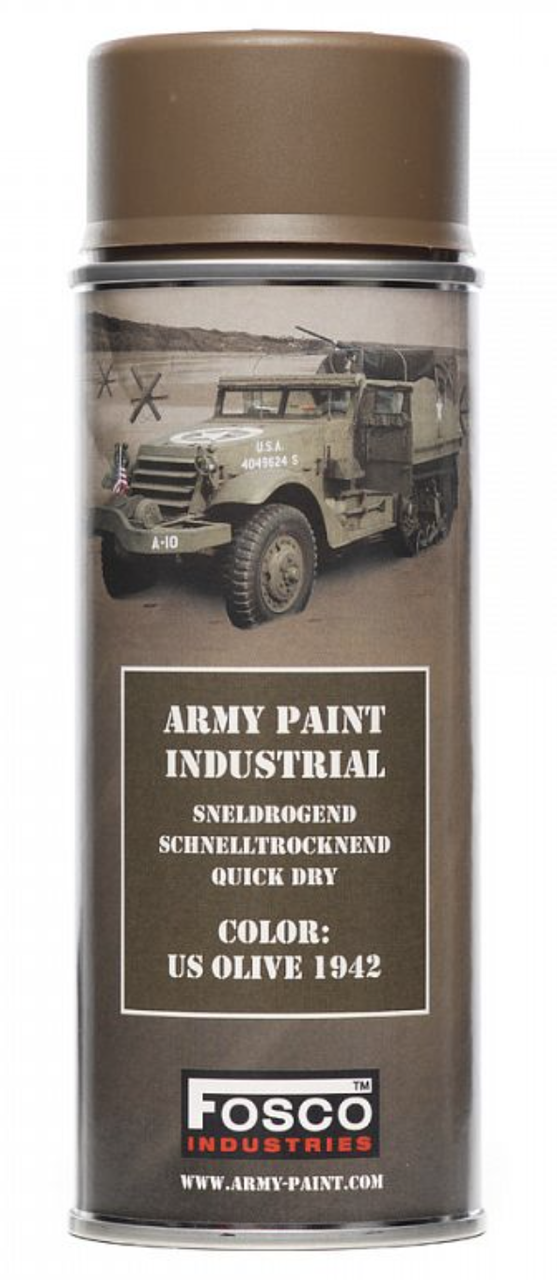 Фарба маскувальна, професійна (НАТО) FOSCO ARMY PAINT 400 ml - US Olive 1942
