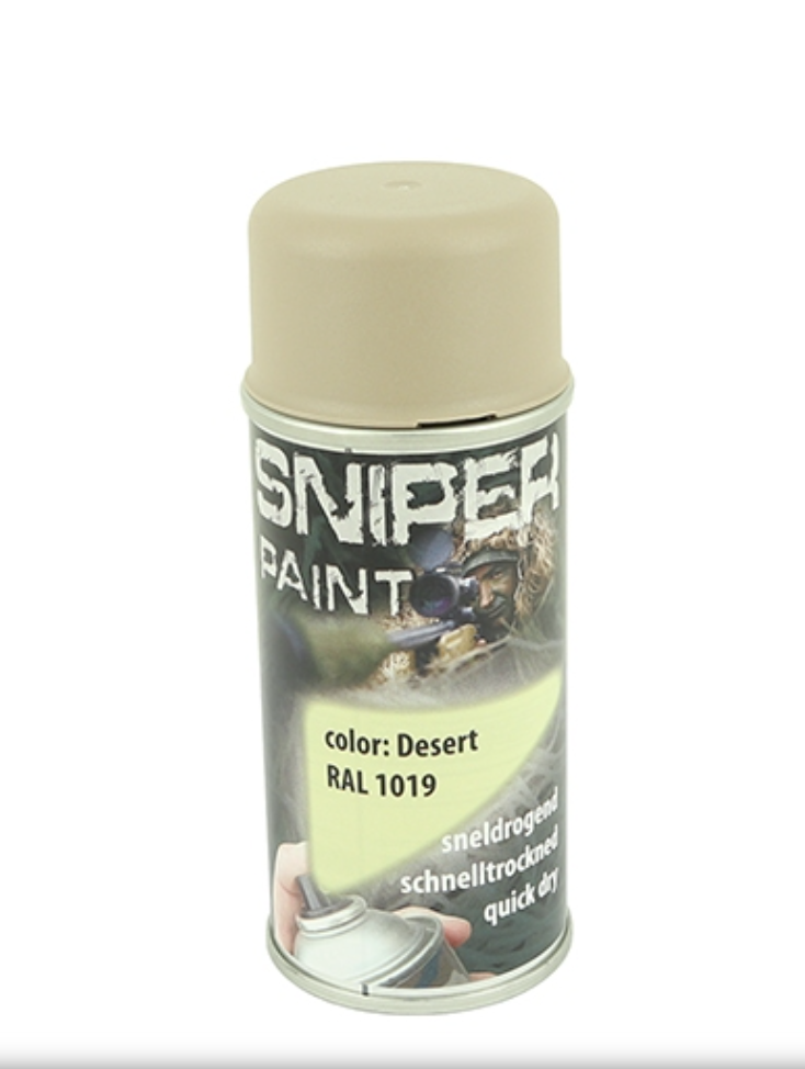 Фарба-спрей маскувальний для зрої, прицілів FOSCO SNIPER PAINT - 150 ml -  Desert RAL 1019 (пісочний матовий)