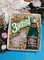 Новогодние подарки "Котик с шампанским" (мыло)
