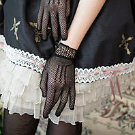 Женские перчатки сетка. Женские перчатки в сеточку, летние короткие перчатки. Черный цвет