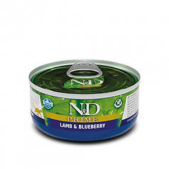 Вологий корм Farmina N&D Grain Free Prime Lamb Adult для котів, беззернової, з ягнятком та чорницею 70 г