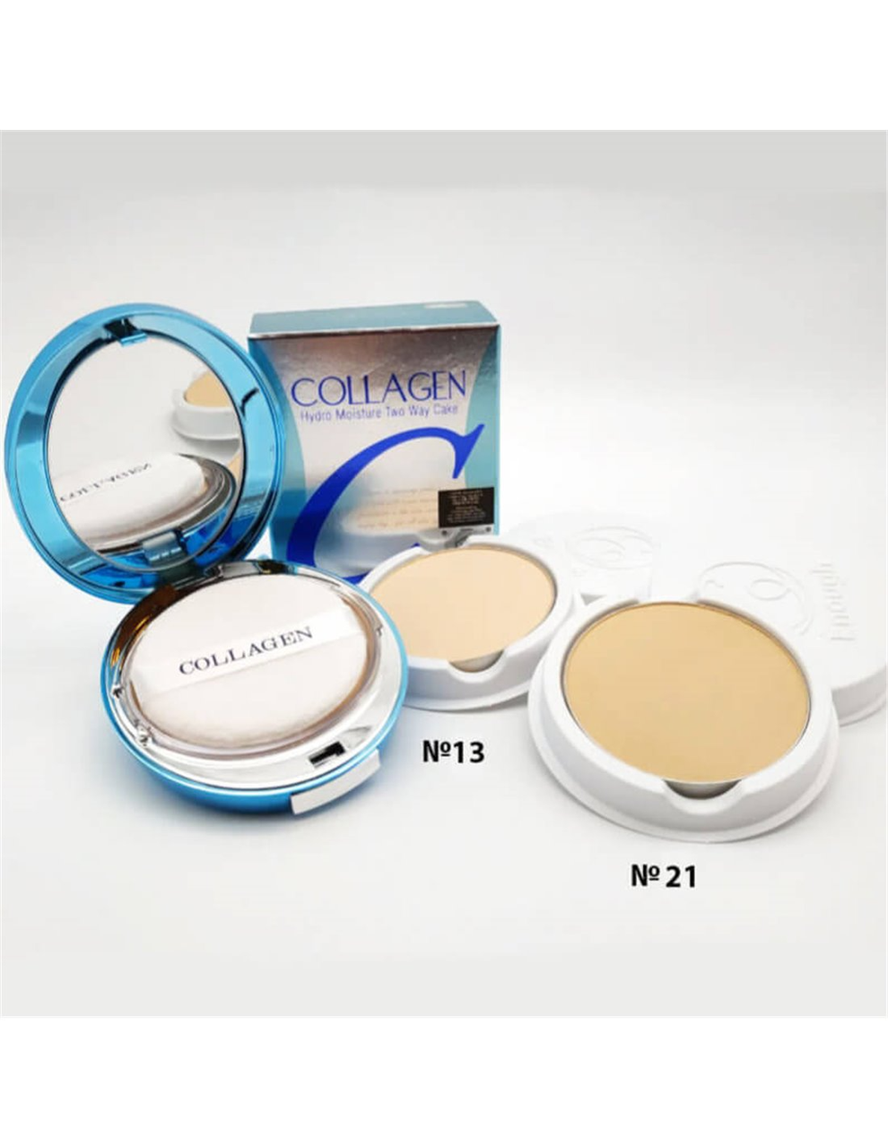Зволожувальна колагенова пудра зі змінним блоком Enough Collagen Hydro Moisture Two Way Cake # 13