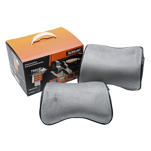 Ергономічні подушки автомобільні з ефектом пам'яті 2 шт, сірі Elegant (EL 700 503), фото 1