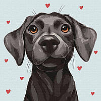 Картина по номерам Ласковый друг ©lien_illustration Набор для рисования Животные Собака 40х40 Идейка KHO4332