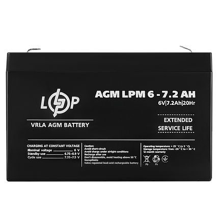 Logic Power AGM LPM 6 V 7.2 Ah, фото 2