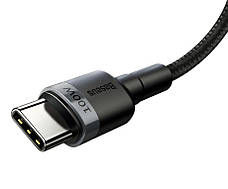 Кабель для зарядки телефона/ смартфона Baseus Type-C-Type-C 100 Вт 2 м Чорний/ Сірий (CATKLF-ALG1), фото 4