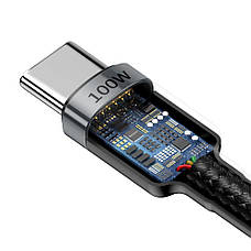 Кабель для зарядки телефона/ смартфона Baseus Type-C-Type-C 100 Вт 2 м Чорний/ Сірий (CATKLF-ALG1), фото 5
