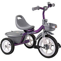 Велосипед триколісний для дівчинки BS-4298 з двома кошиками і дзвіночком, фіолетовий