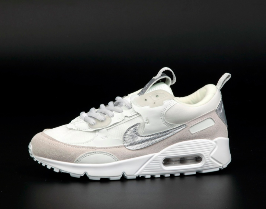 Купить Кроссовки женские Nike Air Max 90 Futura серые с белым, Найк Аир ...