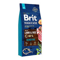 Сухой корм для собак с чувствительным пищеварением Brit Premium Sensitive Lamb & Rice 15 кг