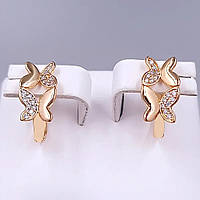 Сережки парні метелики (1 пара) Xuping. Довжина: 15 мм. Ширина: 7 мм.