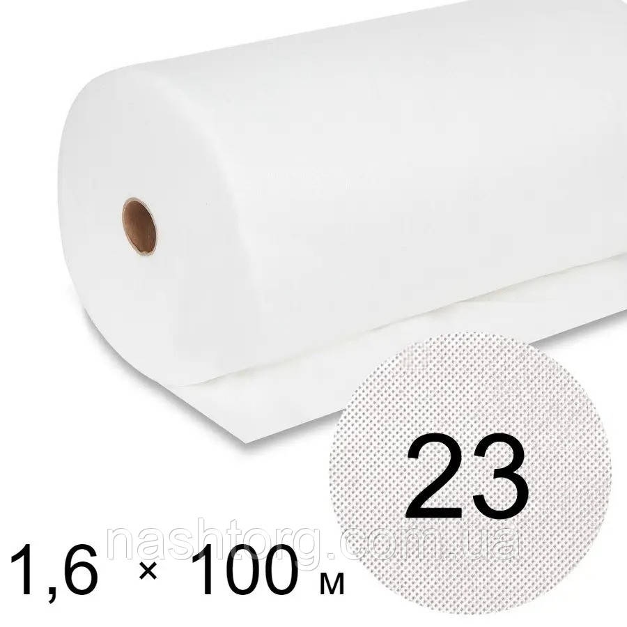 Агроволокно укрывное 23 г/м2 (23 uv) - 1,6 × 100 м Белое, укрывной материал спанбонд | агрополотно (NT) - фото 1 - id-p1765469677