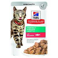 Влажный корм для кошек, для снижения веса Hills Science Plan Adult Perfect Weight 85 г (лосось)