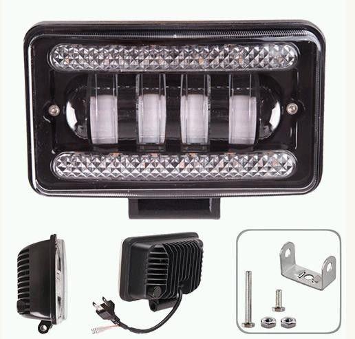 Фара світлодіодна Led робочого світла + DRL Pulso LP-7716 HI+LOW (150*90*70) 9-36V/40W/6000K, жовтий стробоскоп