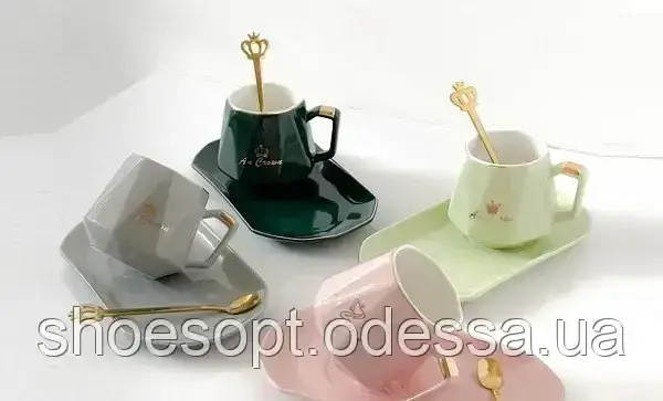 Кухоль Корона з блюдцем і ложкою
