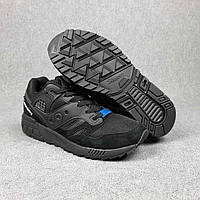 Saucony Grid SD Кроссовки мужские весна лето черные Саукони Грид СД Обувь мужская замша сетка в черном цвете