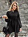 Вільне нарядне коротке плаття на кожний день, молодіжне А-силуету, чорне, фото 2