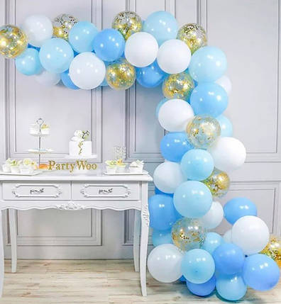 Арка з повітряних куль "Blue mix", набір - 70 шт., фото 1