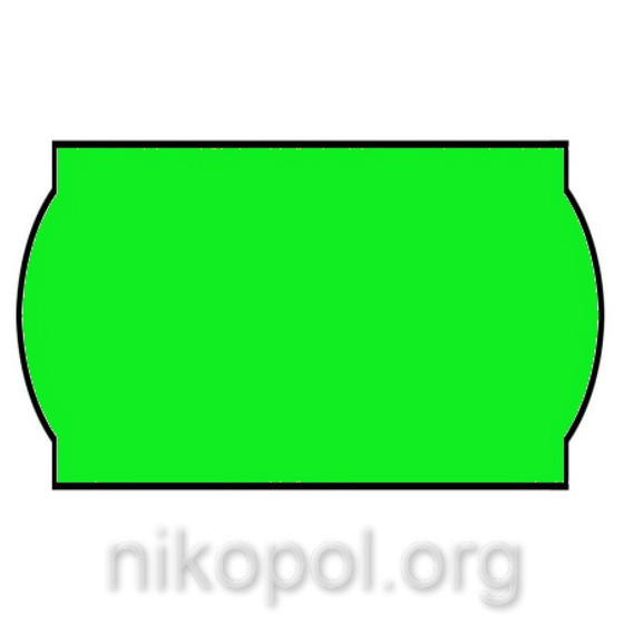 Цінник фігурний 2,6 х1, 2см, зелений (1000 шт.)