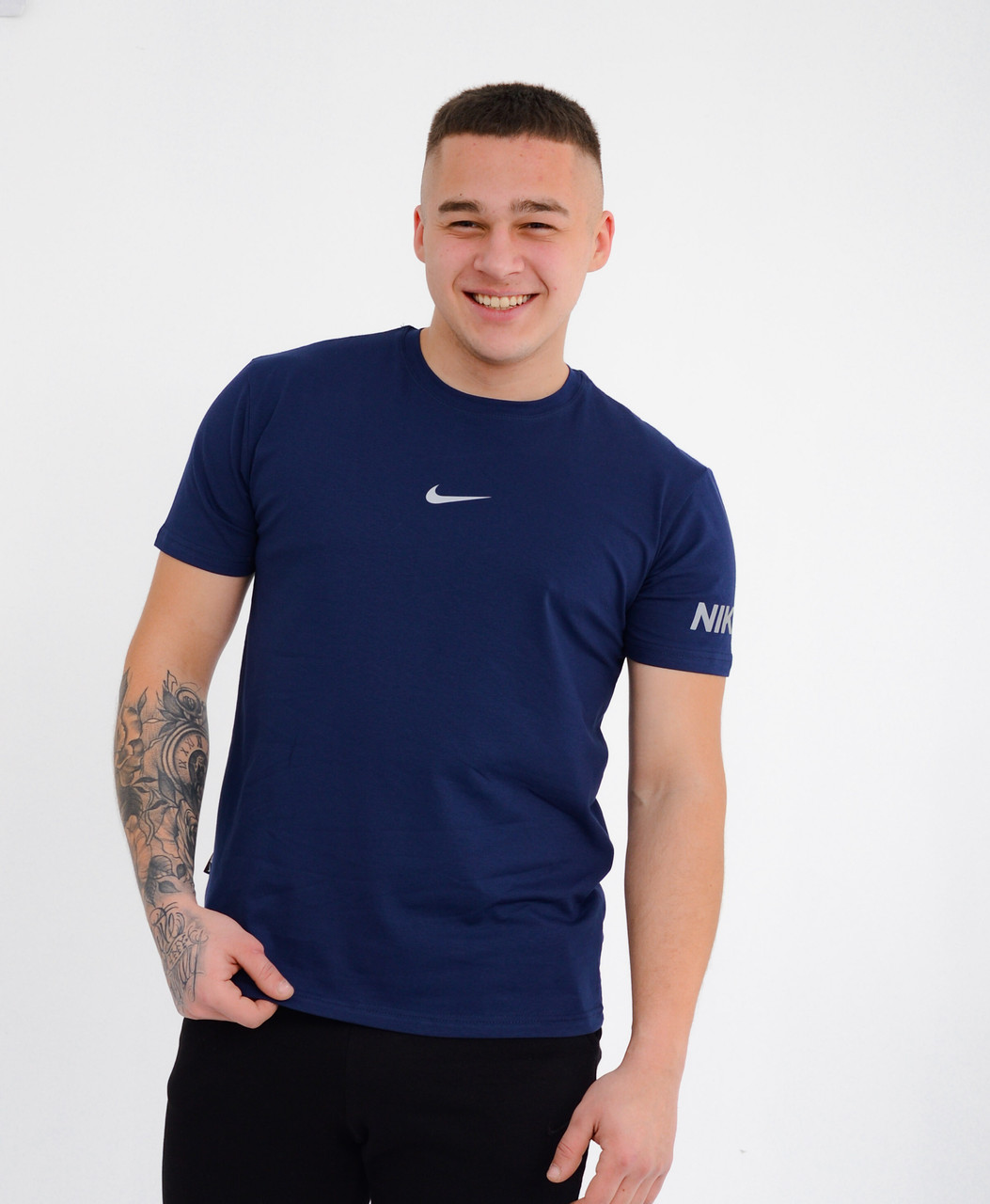 Чоловіча футболка Nike синій+выдбивачка