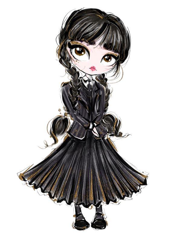 Наклейка для ростової фігури "Венсдей/Венздей/Wednesday спідниця" 80х48 см/інтер'єрна наклейка (без обрізу