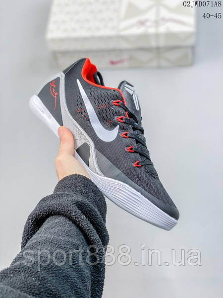 Nike KOBE 9 Low EM Black and Laser Crimson IX