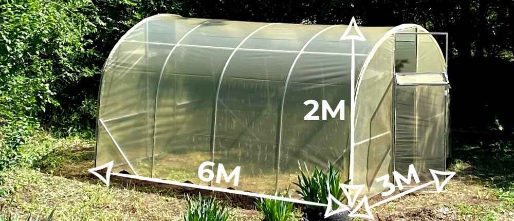 Теплиця "Скеля" 3х6м, труба 20х20мм з плівкою 120 мкн