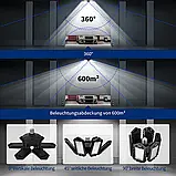 Rafow 200W Світлодіодний світильник для гаража, Гаражне освітлення Складаний стельовий світильник 20000 LM 6500 K, фото 4