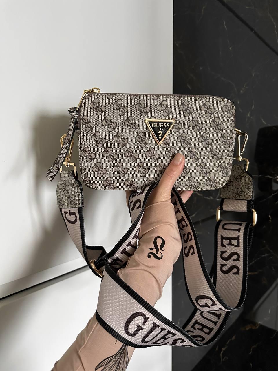 Жіноча сумка Гесс бежева Guess Beige