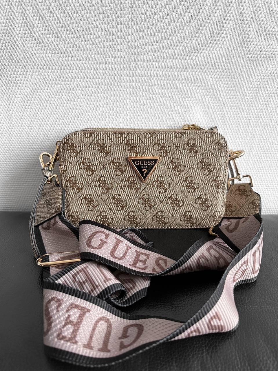 Жіноча сумка Гесс бежева Guess Beige