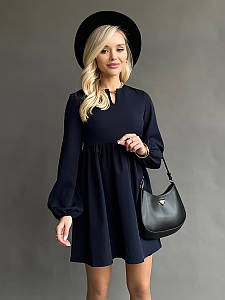 Молодіжне повсякденне коротке плаття, нарядне та зручне, А-силуету, темно-синє