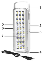 Світильник DELUX REL-105 (4V2.4Ah) 30 LED 5.5W аварійний світлодіодний