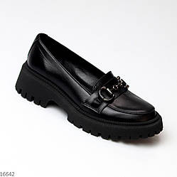 Зручні чорні шкіряні туфлі лофери натуральна шкіра, колір на вибір