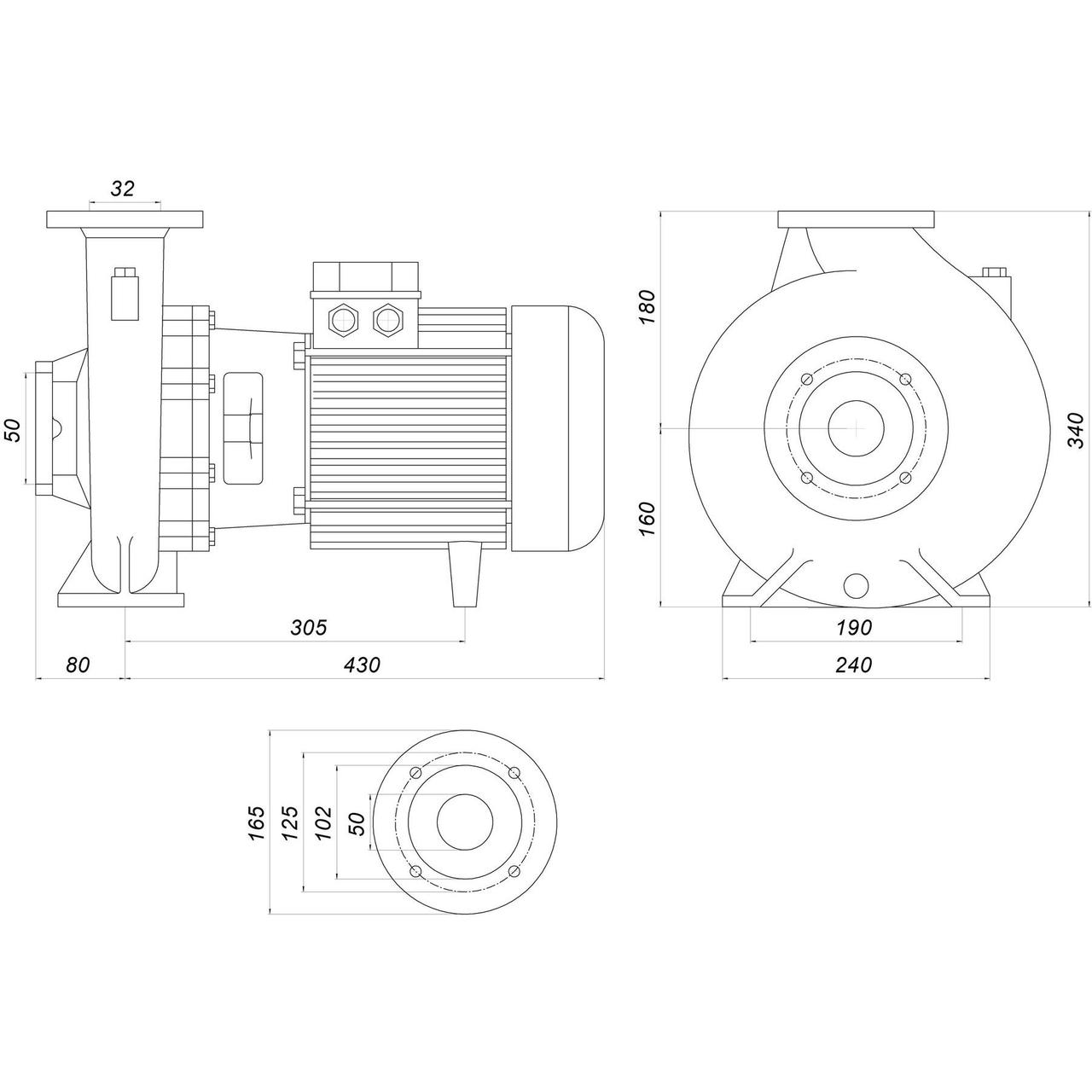 Насос моноблочный IR 32-200NC 4,0 кВт SAER (25 м3/ч,45 м) - фото 5 - id-p1765515638