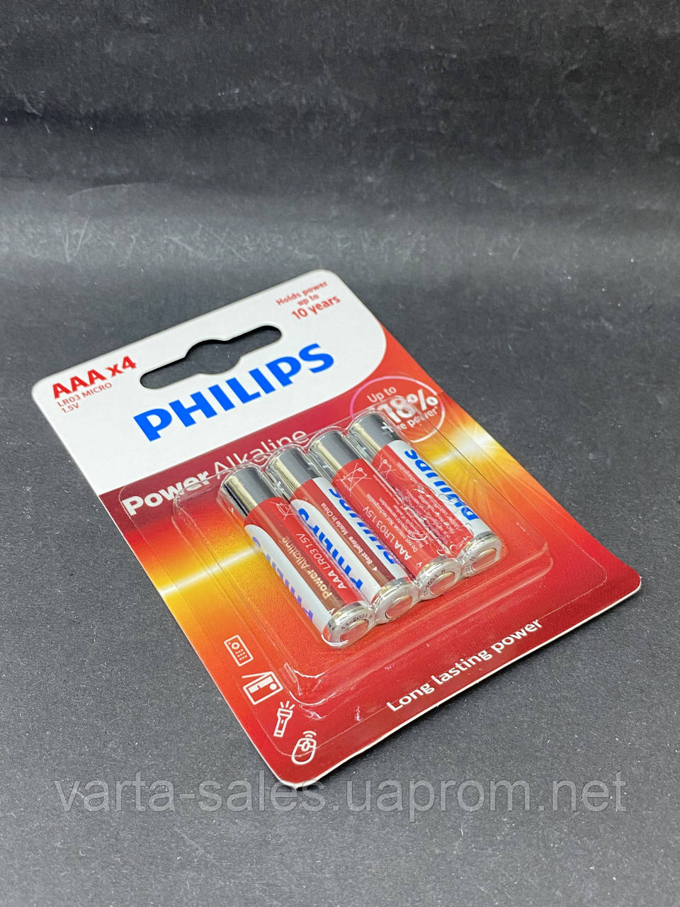 Батарейки Philips Power Alkaline (лужні) LR03/AAA BL4 - фото 4 - id-p266940175