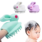 Силіконова щітка-масажер для миття голови Rabbit рожева, фото 6