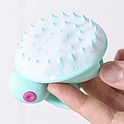 Силіконова щітка-масажер для миття голови Rabbit рожева, фото 4