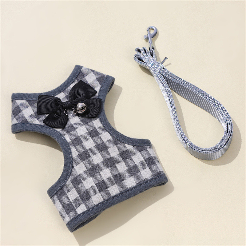 Шлейка для котів Pet Style "Дзвіночок" Чорно-Біла S, фото 1