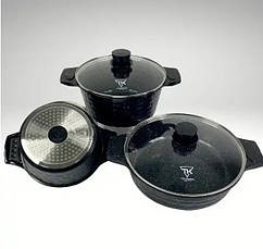 Набір каструль із гранітним антипригарним покриттям Top Kitchen TK-00033 комплект каструль BF, фото 4