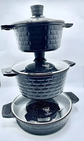 Набір каструль із гранітним антипригарним покриттям Top Kitchen TK-00033 комплект каструль BF, фото 1