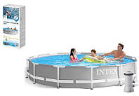 Каркасный бассейн 366 x 76 см Intex Prism Frame Pool 26712, круглый, с фильтром-насосом 2 006 л/ч, 6503л