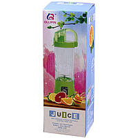Фитнес блендер с поилкой Juice Smart Cup Fruits QL-602 Портативный USB миксер шейкер 2 ножа Голубой
