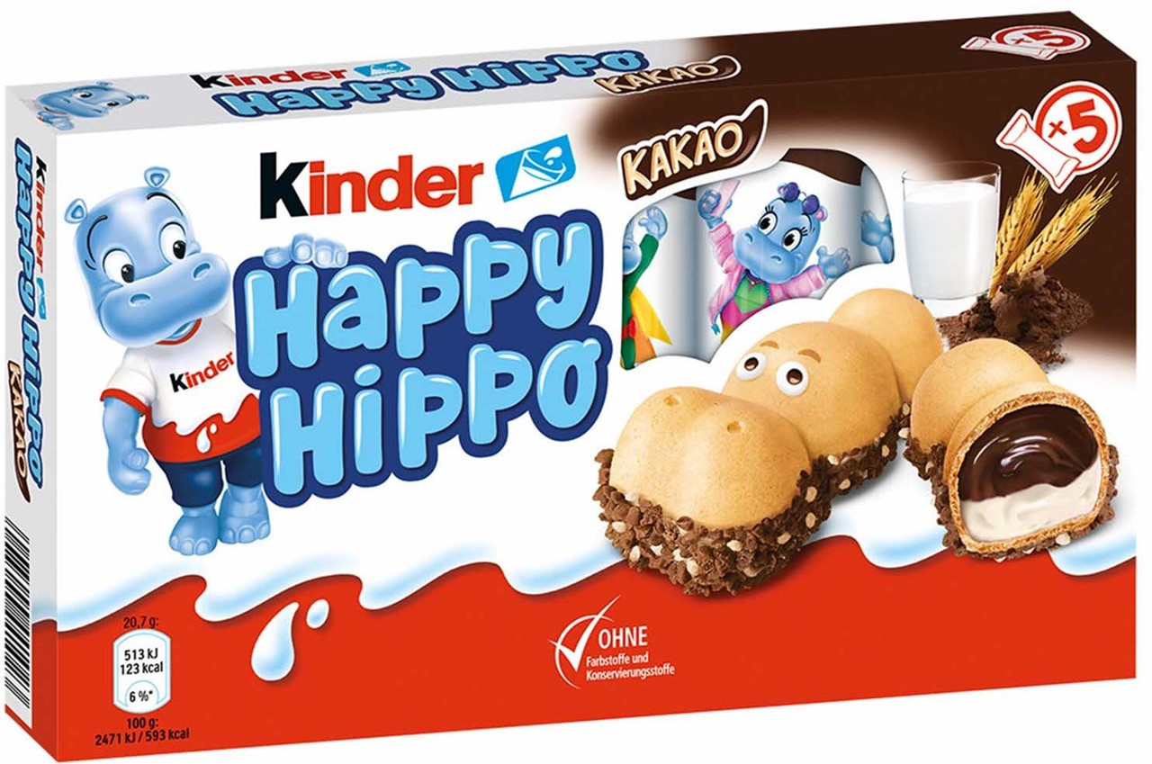 Kinder Happy Hippo Biscuit "Какао-крем", 103г