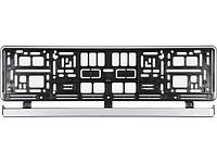 Рамка под номерной знак авто серебряная, 529 х 132 х 11 мм (пластиковая) VOREL 83290