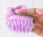 Силіконова щітка-масажер для миття голови Rabbit рожева, фото 3