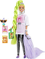 Лялька Барбі Екстра 11 з неоново-зеленим волоссям Barbie Extra Fashionista Doll HDJ44