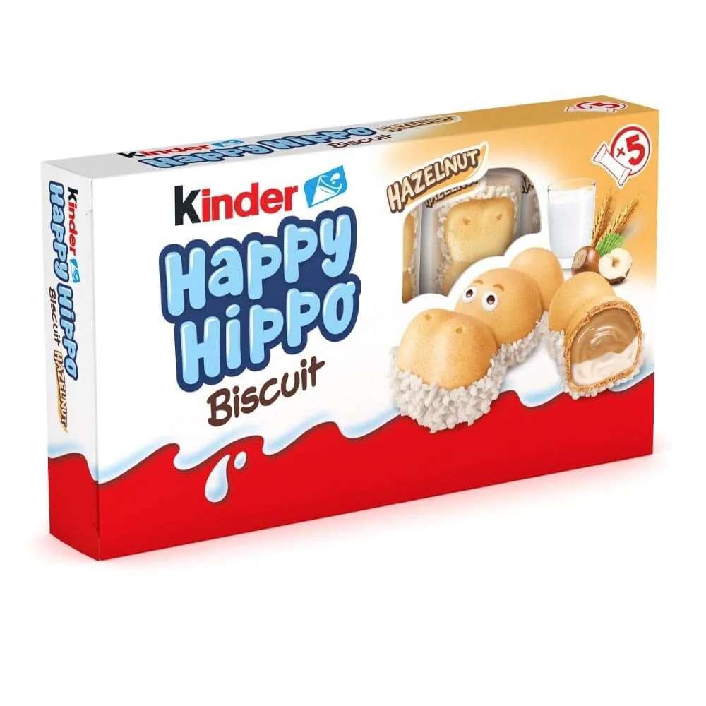 Kinder happy hippo hazelnut (молочно-горіхова), 108г, фото 1