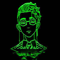 Акриловый 3D светильник-ночник Шуджи Ханма Токийские Мстители зеленый