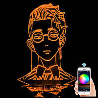 Акриловый 3D светильник-ночник Шуджи Ханма Токийские Мстители от смартфона